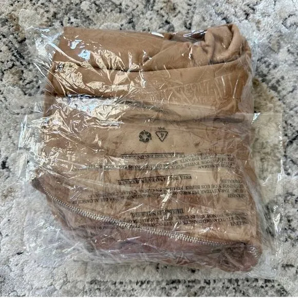 NWT Lulus Wild at Heart Vegan Suede Moto Jacket in Tan sz XS