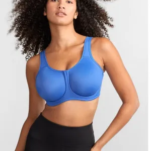 NWT WACOAL Simone Underwire Sports Bra Maximum Support Beaucoup Blue 36C Impact