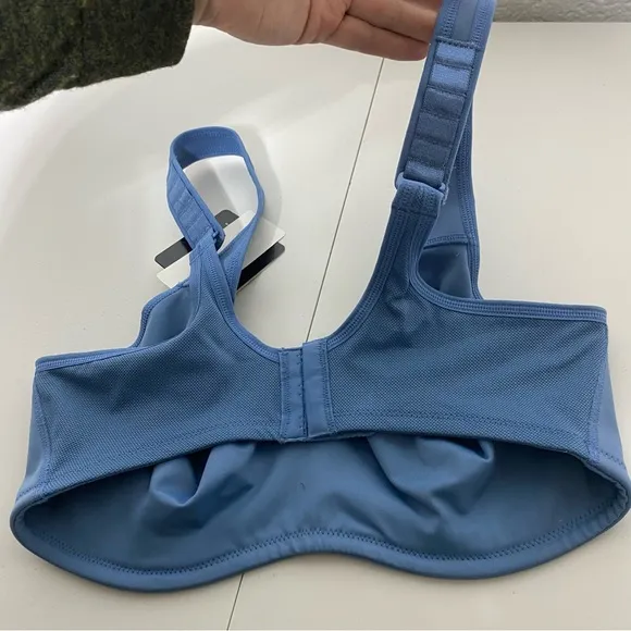 NWT WACOAL Simone Underwire Sports Bra Maximum Support Beaucoup Blue 36C Impact
