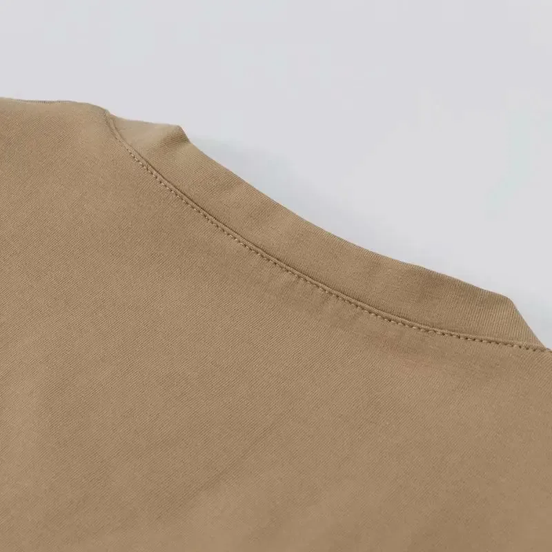 Obsidian Phoenix U-Neck Crop Top - Solid Color Women’s Casual High Waist T-Shirt for Sexy Streetwear