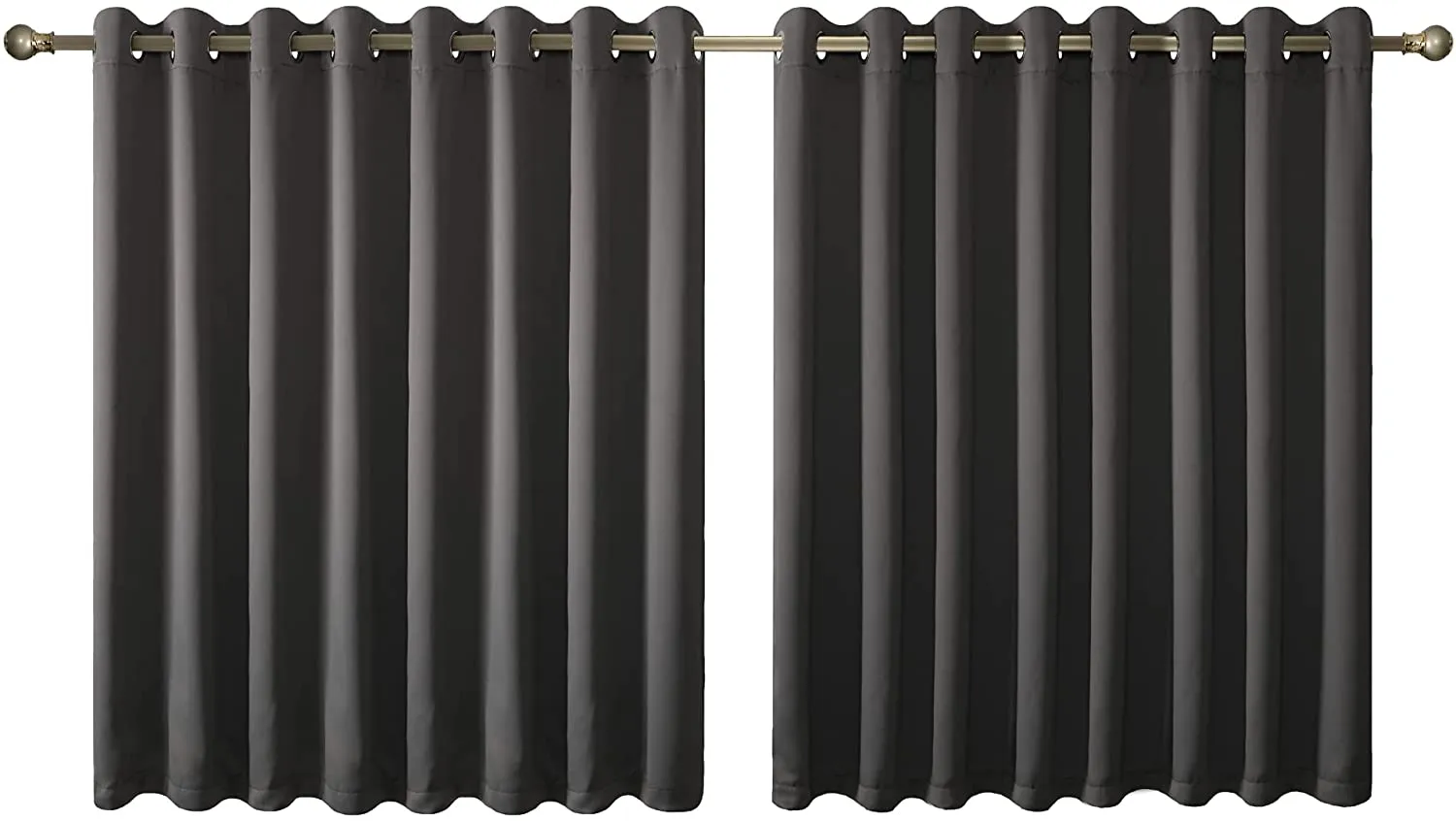 Olsen & Smith Black Thermal Insulating Blackout Curtains Eyelet Set Thermally Insulated for Summer & Winter Home Bedroom Living Room