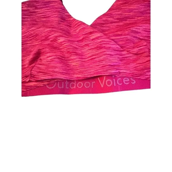 Outdoor Voices Size S Flow Low Coverage Cut Out Sports Bra in Rose Garden - New