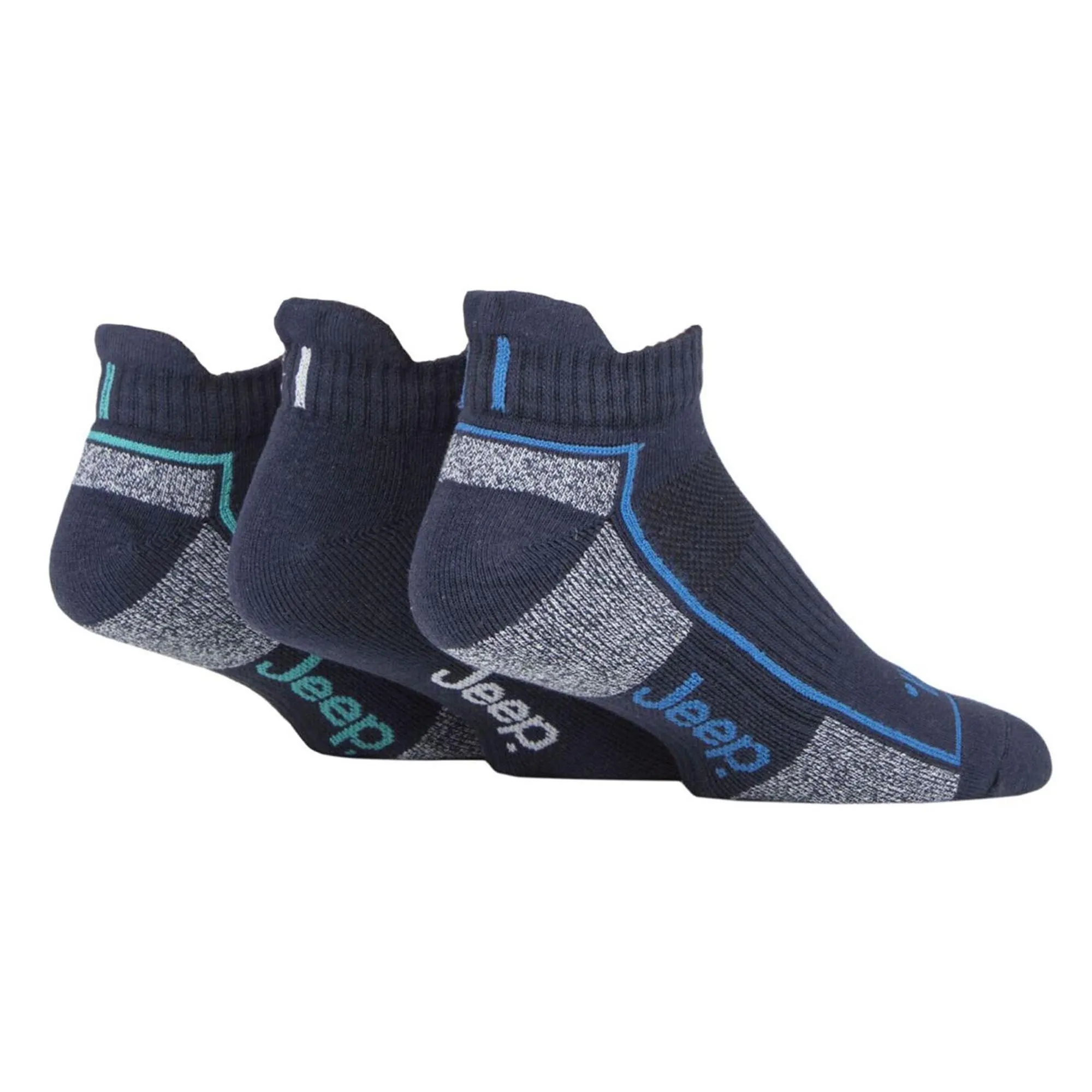Pack of 3 Men's Trainer Liners Socks | Low Cut Cushioned Sport Ankle Socks