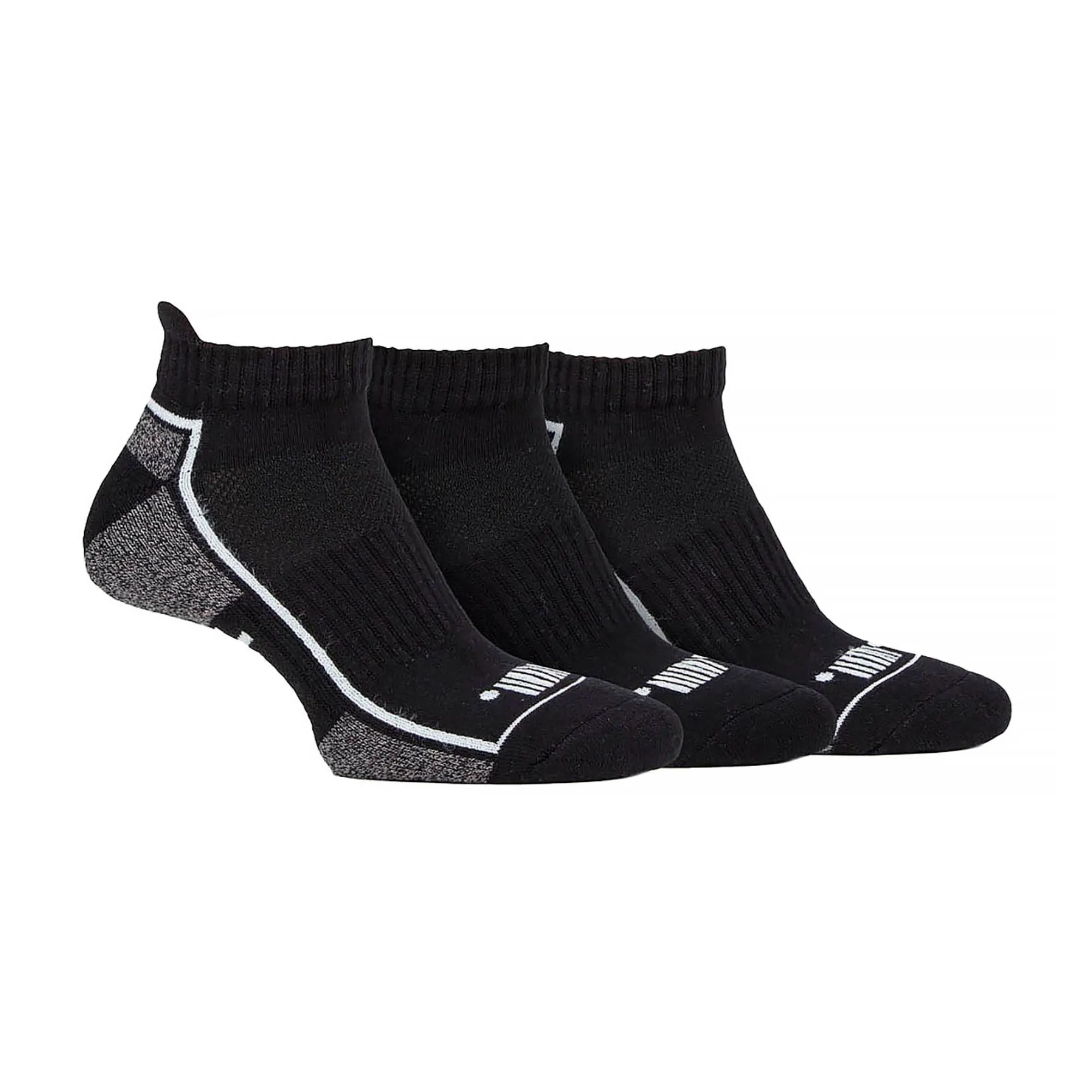 Pack of 3 Men's Trainer Liners Socks | Low Cut Cushioned Sport Ankle Socks
