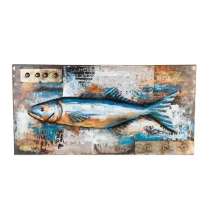 Painted Metal Fish Outdoor Wall Décor,6m621