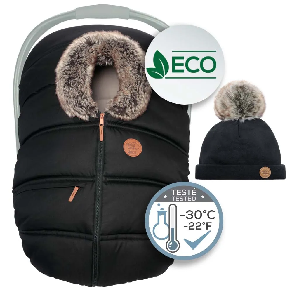 Petit Coulou Winter Car Seat Cover - Licorice Eco Wolf