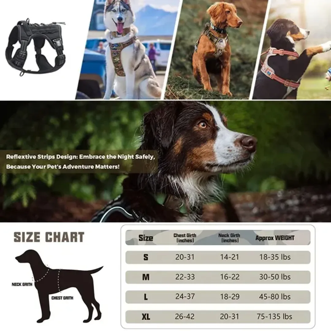 PetPro Tactical Dog Harness Set – Built for Adventure, Engineered for Performance