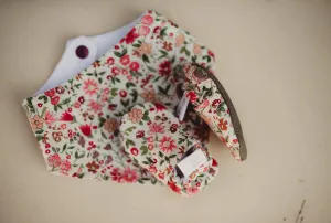 Pink & Red Floral Soft Soled Baby Shoes Bib
