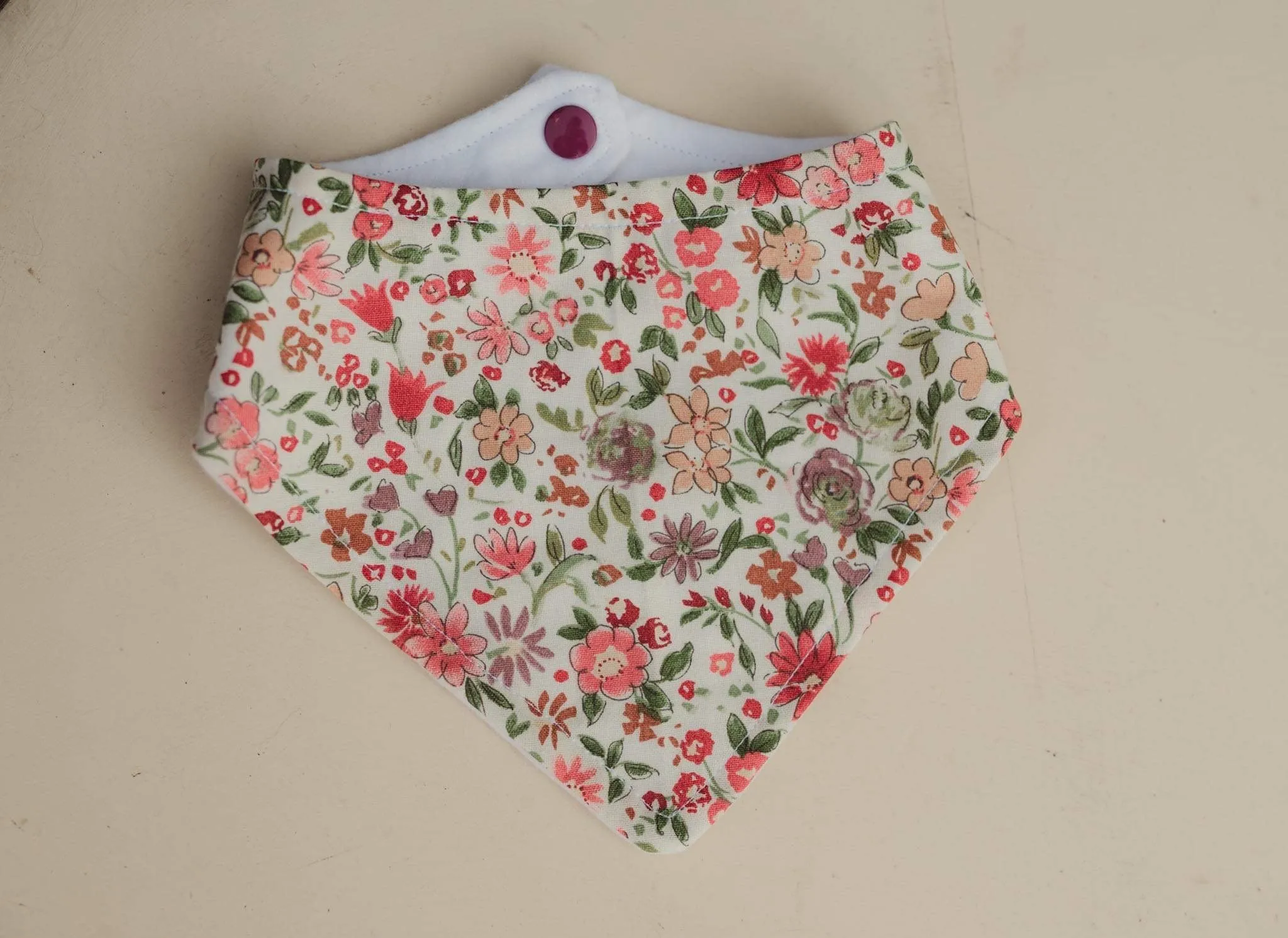 Pink & Red Floral Soft Soled Baby Shoes Bib