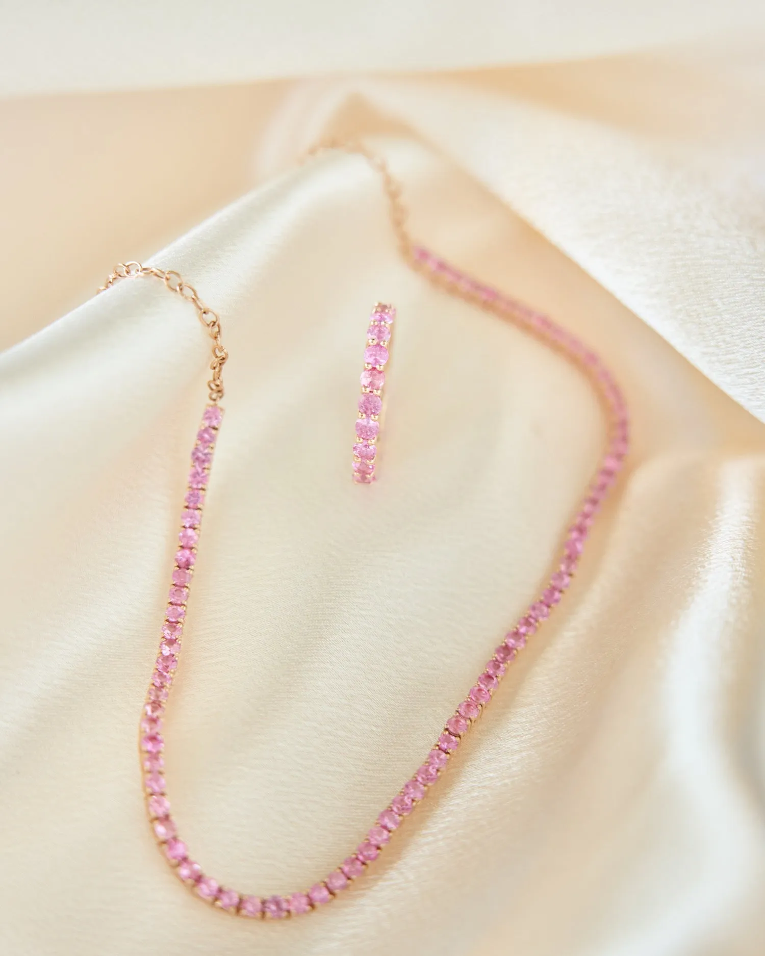 Pink Sapphire Tennis Choker