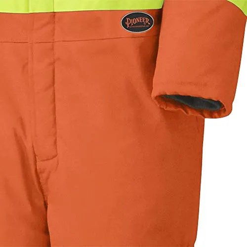 Pioneer Winter CSA Flame Resistant Hi Vis Insulated Work Coverall, Easy Boot Access & Action Back