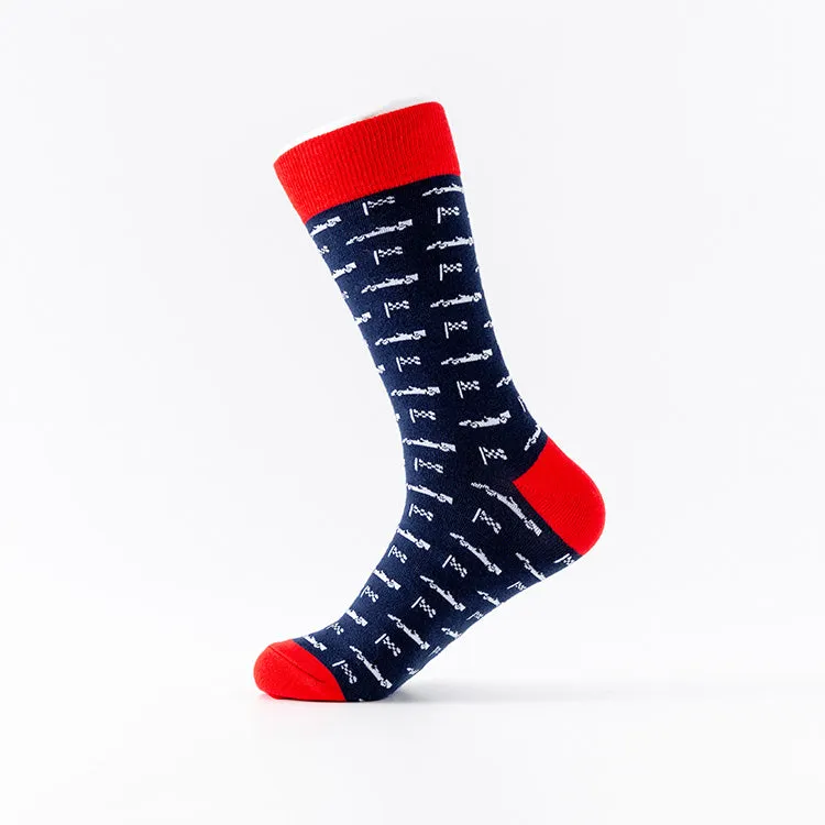 Plus-size bicycle pattern casual fashion men's socks