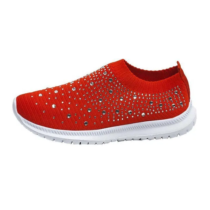 Plus Size Rhinestone Sock Sneakers