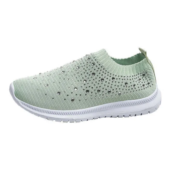 Plus Size Rhinestone Sock Sneakers