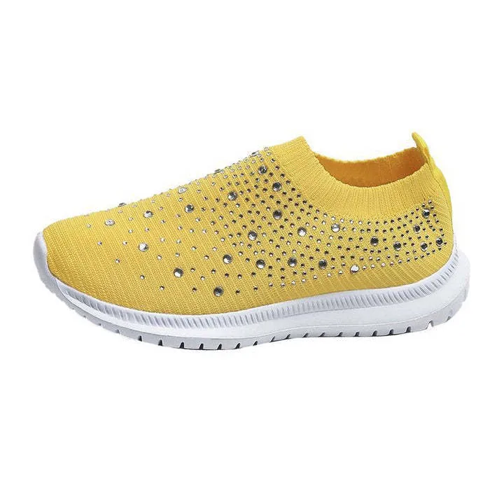 Plus Size Rhinestone Sock Sneakers