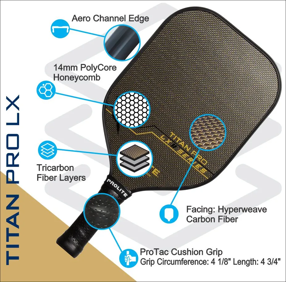 Prolite Titan Pro LX Pickleball Paddle (Silver)