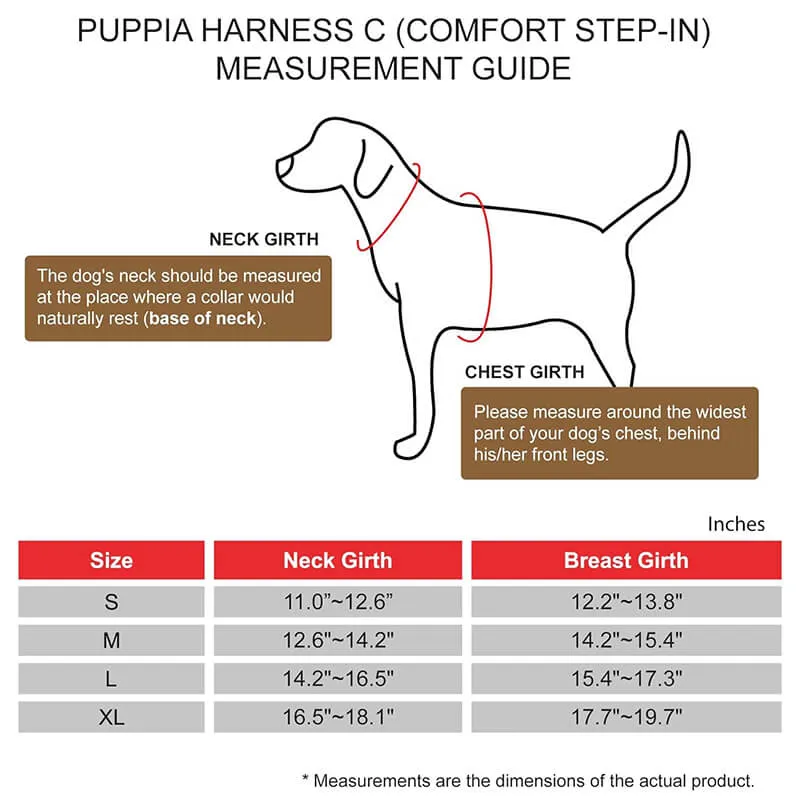 Puppia Comfort Step-In Harness Lucas Checkered Beige
