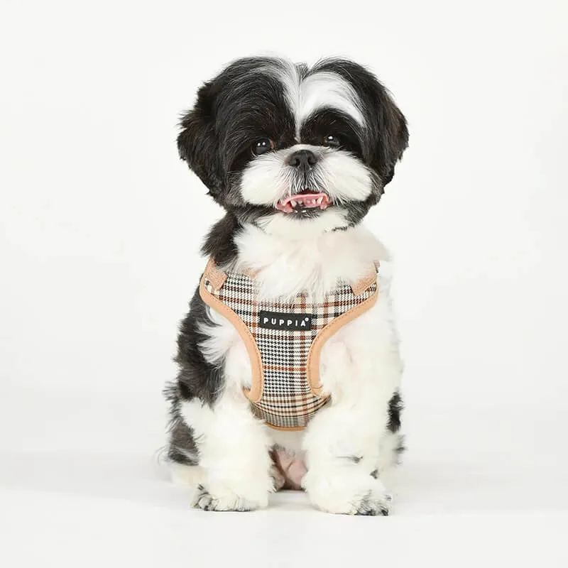 Puppia Comfort Step-In Harness Lucas Checkered Beige