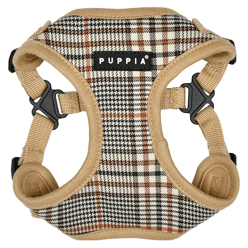 Puppia Comfort Step-In Harness Lucas Checkered Beige