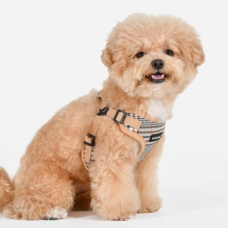 Puppia Comfort Step-In Harness Lucas Checkered Beige