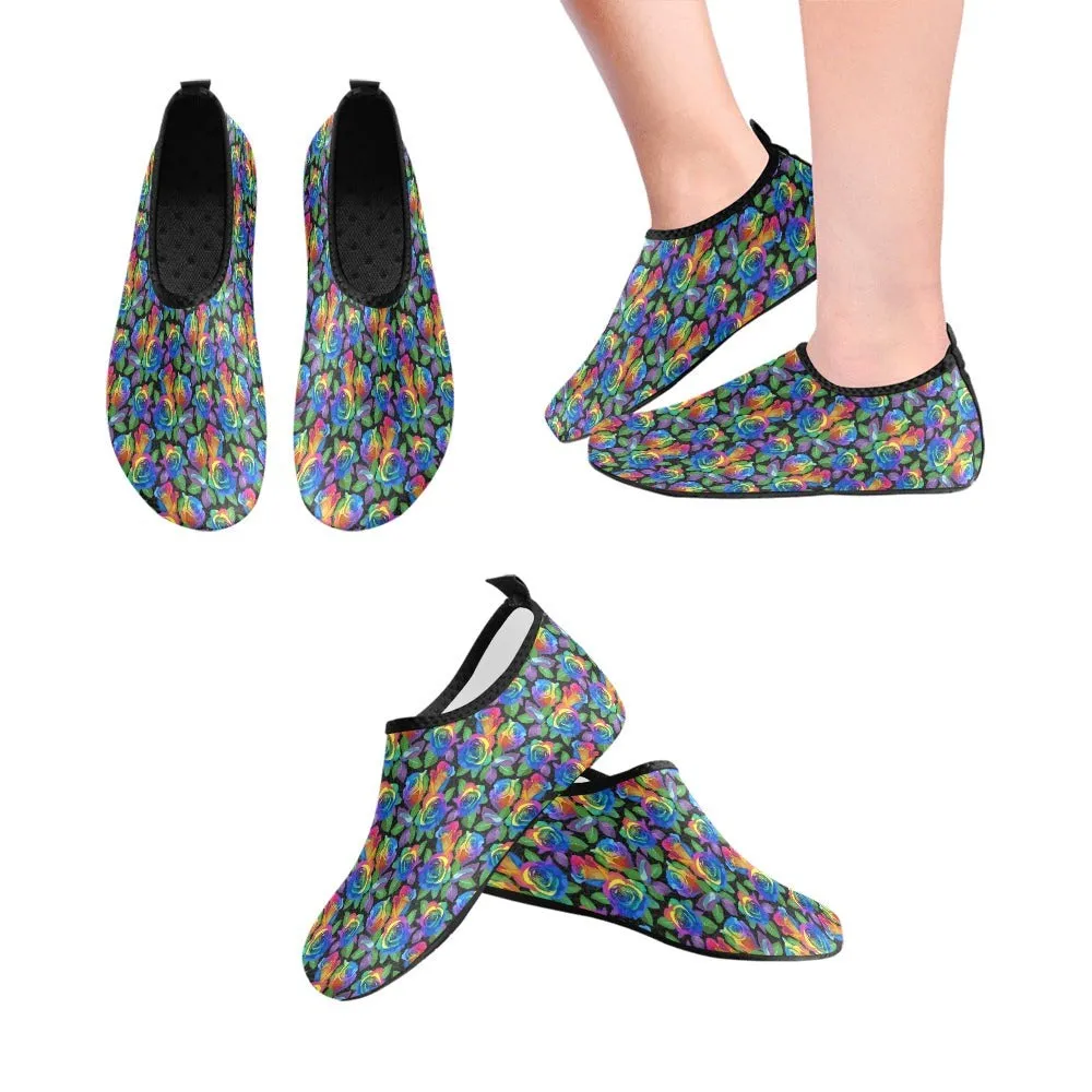 Rainbow Rose Women's Barefoot Aqua Shoes