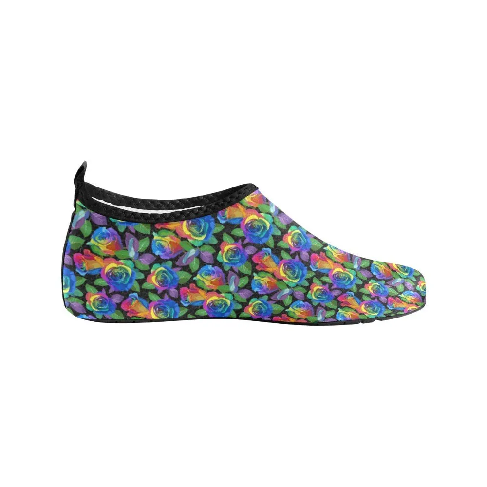 Rainbow Rose Women's Barefoot Aqua Shoes