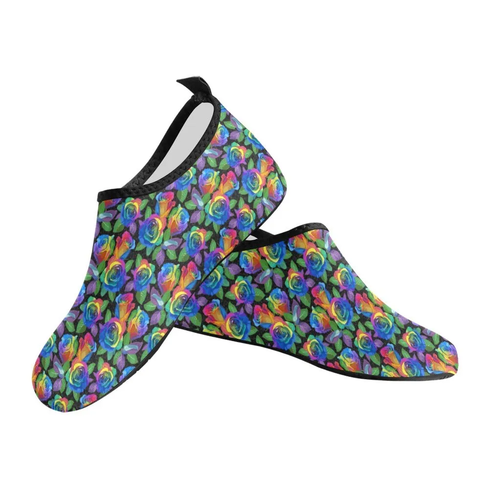Rainbow Rose Women's Barefoot Aqua Shoes