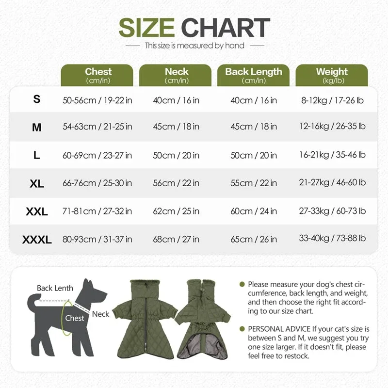 Reflective Winter Dog Puffer Coat
