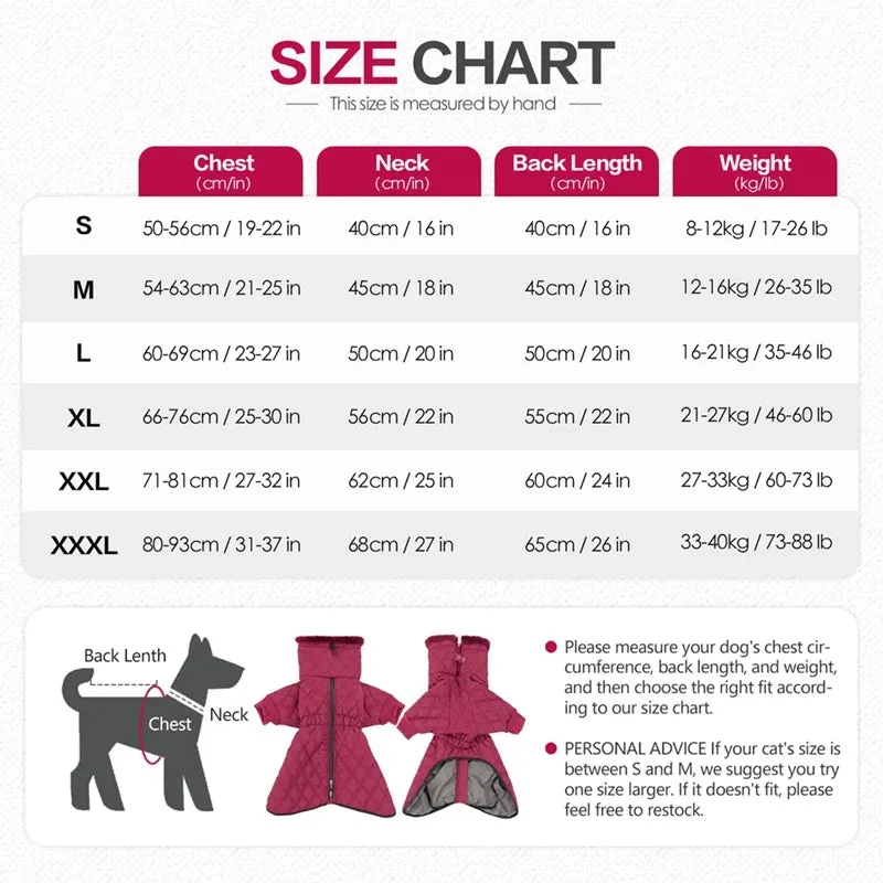 Reflective Winter Dog Puffer Coat