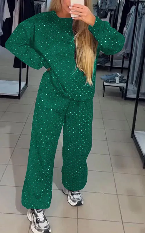 Rhinestone Lounge Set | Cozy & Stylish | Effortless Glam