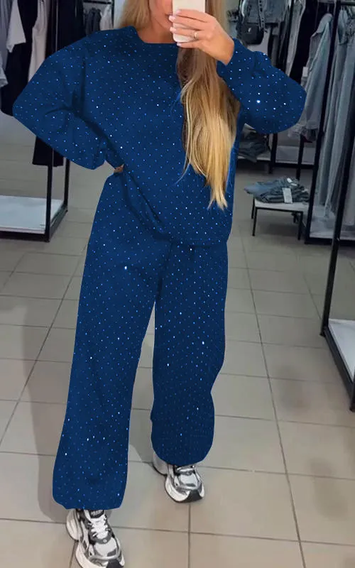 Rhinestone Lounge Set | Cozy & Stylish | Effortless Glam