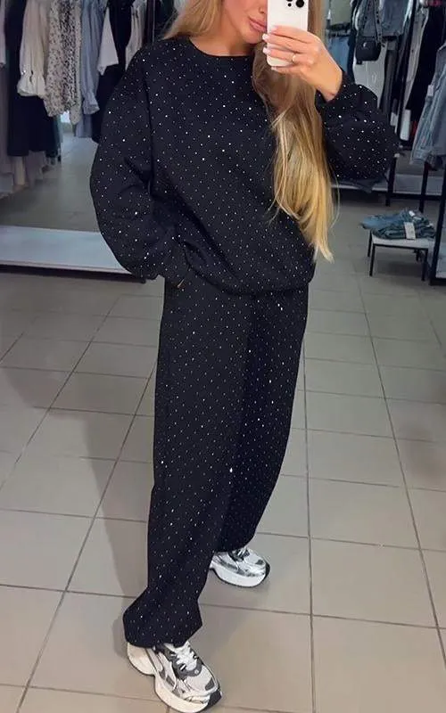 Rhinestone Lounge Set | Cozy & Stylish | Effortless Glam