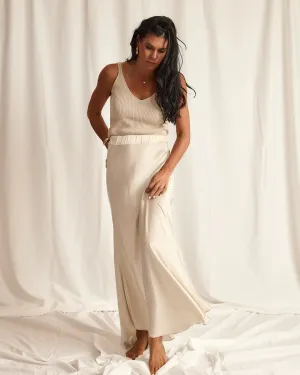RIBBED CROP TANK | BEIGE