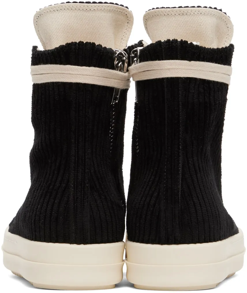 RICK OWENS DRKSHDW Black Heavy Corduroy Sneakers