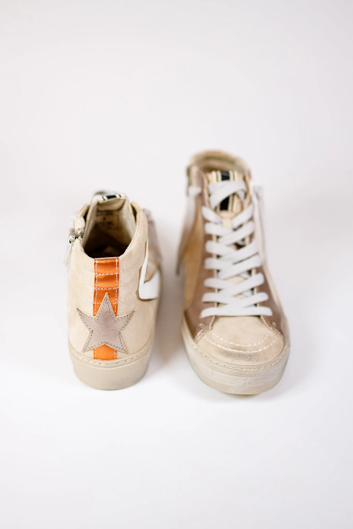 Rooney Beige Suede High Top Sneakers
