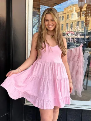 Rose Tiered Tank Dress