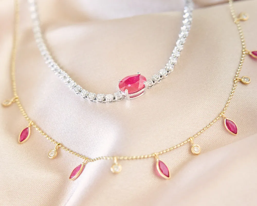 Ruby and Diamond Tennis Choker