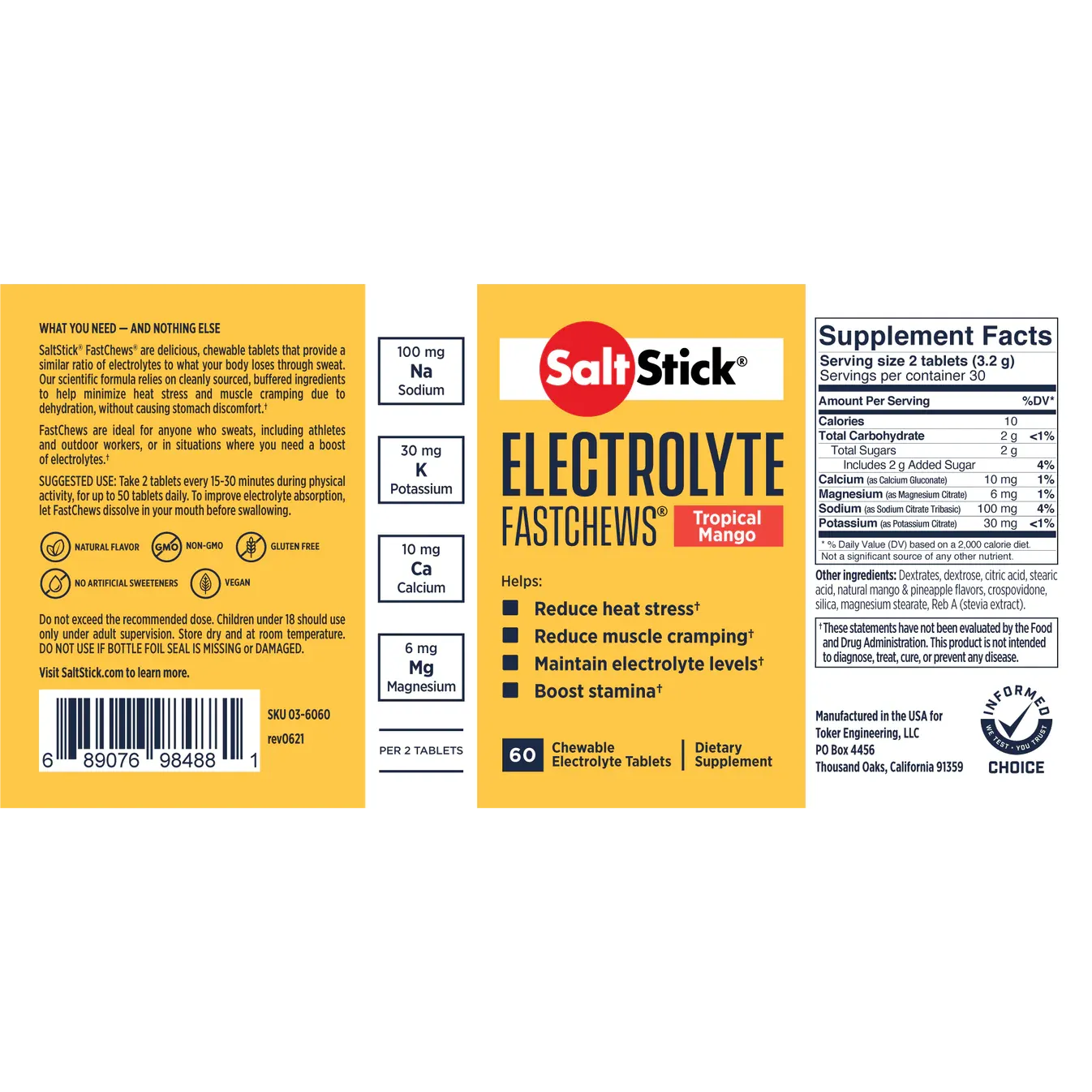 SaltStick FastChew - 60 Unit Bottle