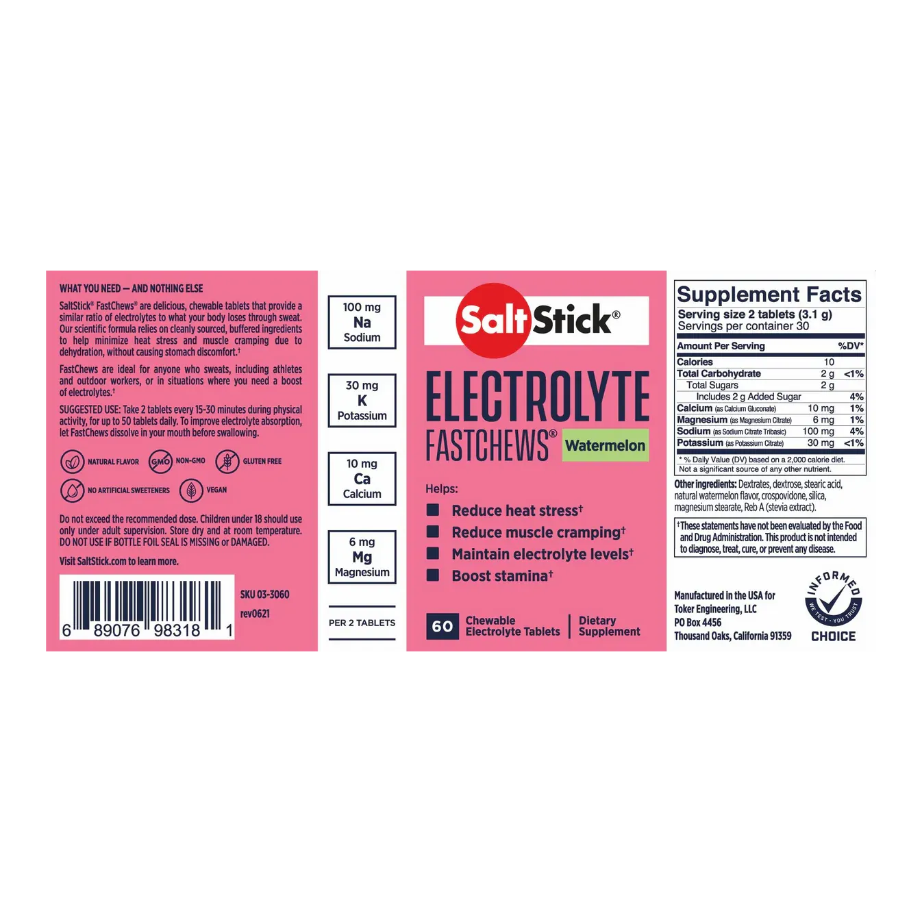 SaltStick FastChew - 60 Unit Bottle