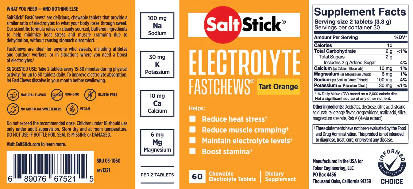SaltStick FastChew - 60 Unit Bottle