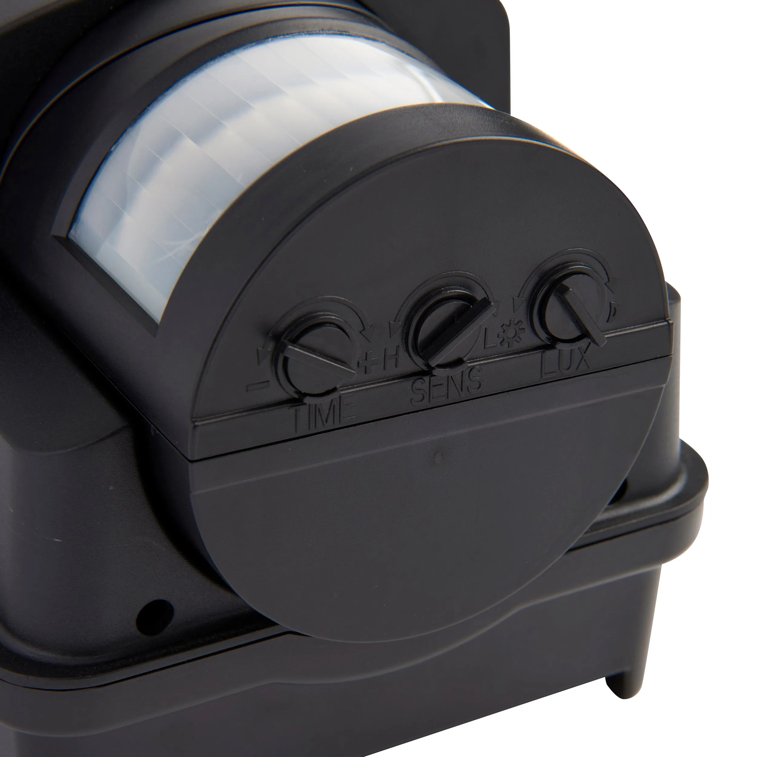 Saxby 48739 Motion PIR 1lt wall IP44 10W Frosted & black pc 10W LED E27 (Required)