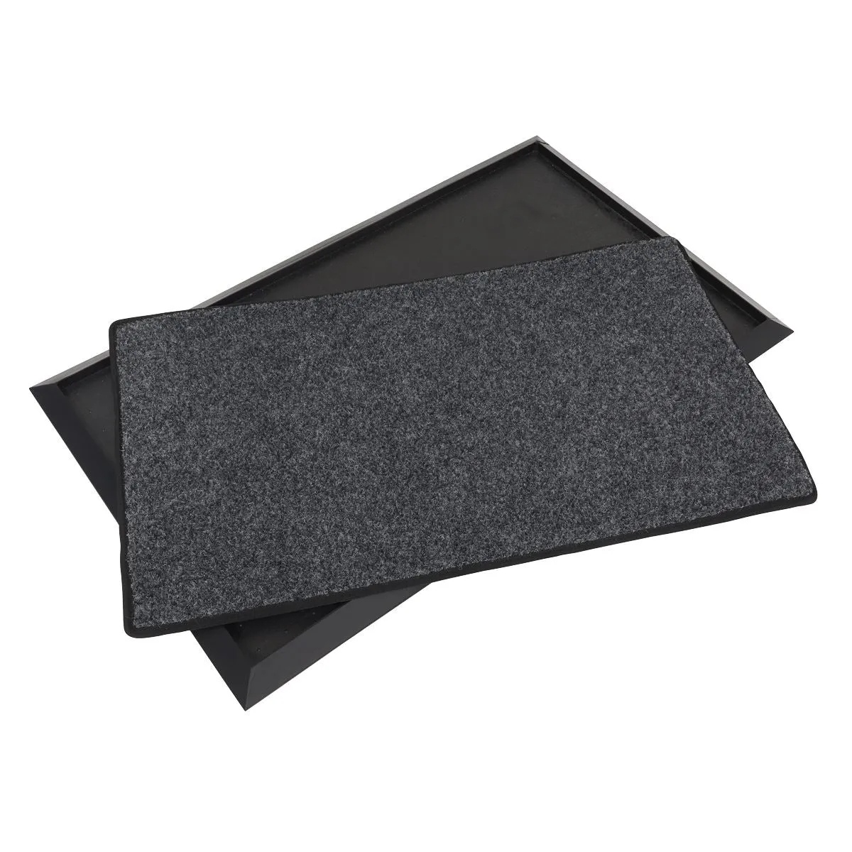 Sealey Rubber Disinfection Mat With Removable Polyester Carpet 450 x 750mm