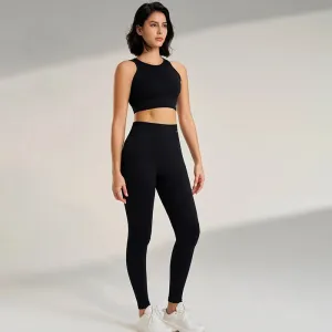 Seamless Crop Top & High-Waisted Leggings Set | Sculpting & Supportive | Perfect for Activewear