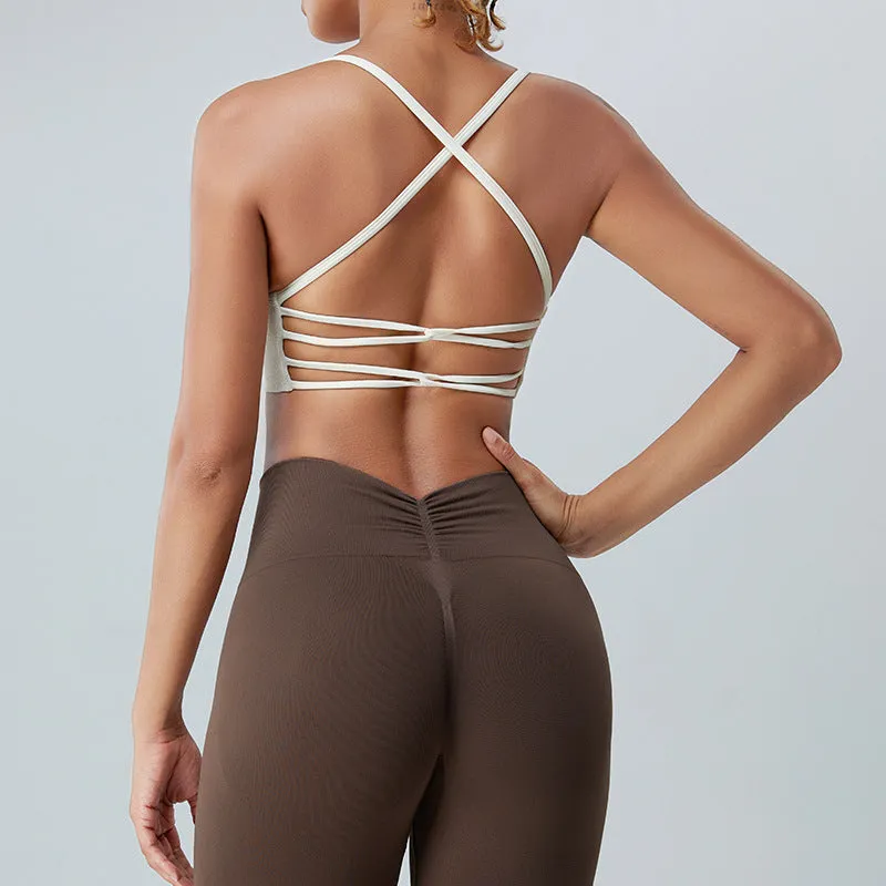 Seamless Nude Feel Yoga Clothes Women's Quick-drying Running Workout Bra trendy