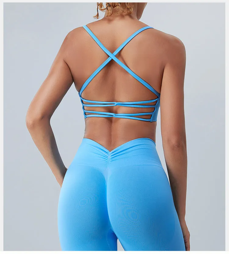Seamless Nude Feel Yoga Clothes Women's Quick-drying Running Workout Bra trendy