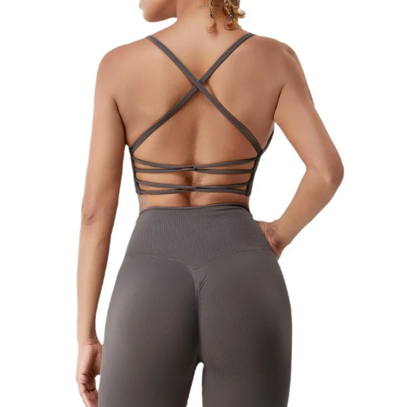 Seamless Nude Feel Yoga Clothes Women's Quick-drying Running Workout Bra trendy
