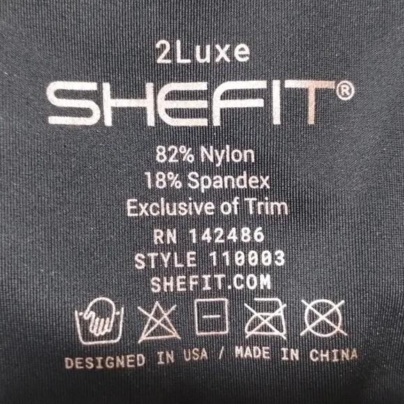 SHEFIT Flex Sports Bra Medium Impact Black Rose Gold Size 2Luxe