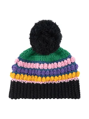Shiraleah Vargas Stripe Knit Winter Hat/Beanie, Black