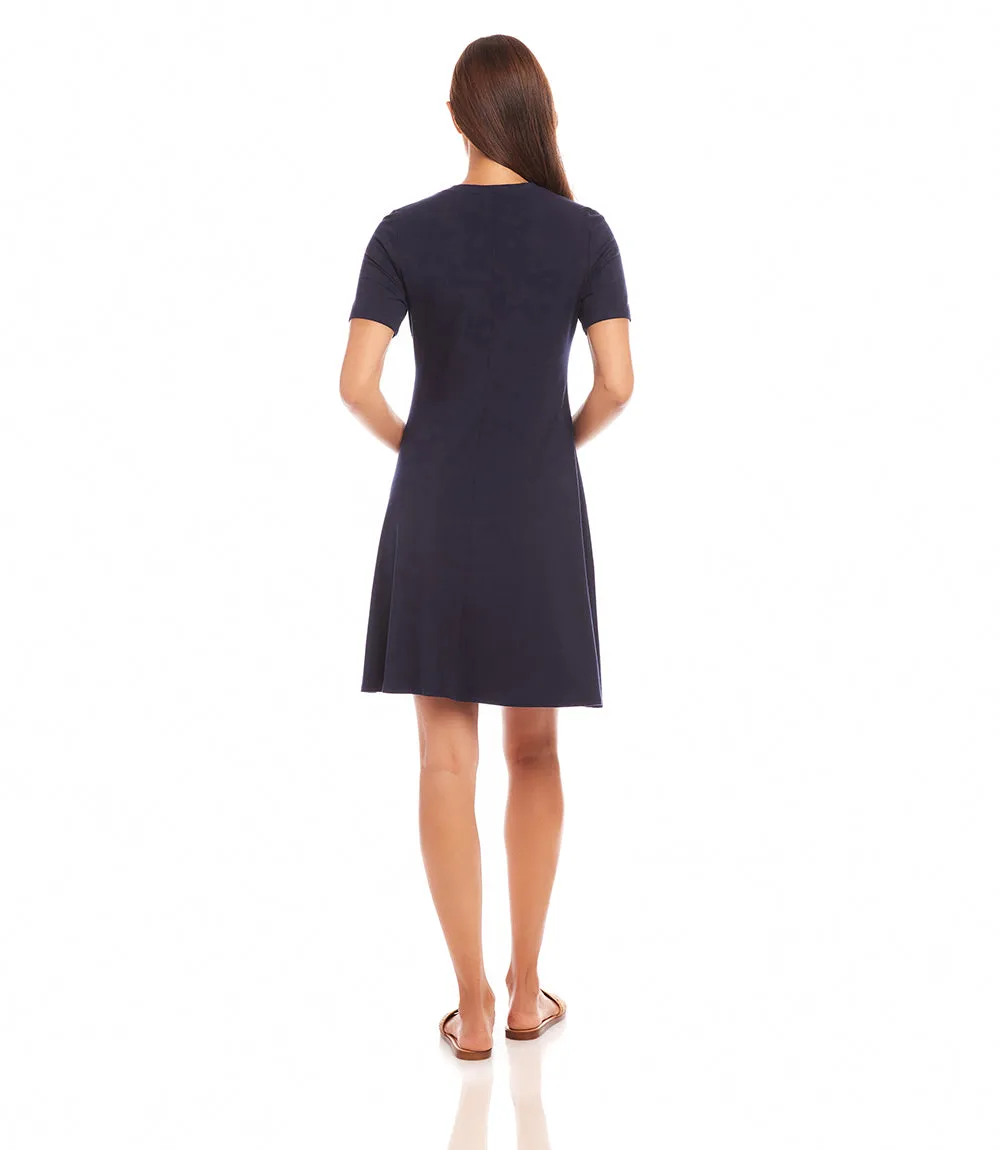 Short Sleeve A-Line Dress