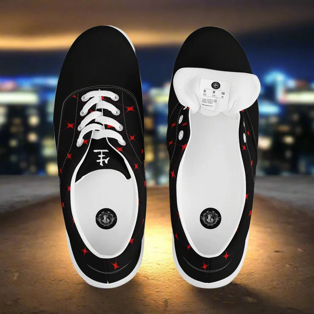 Silk Road | Women’s Lace-up Canvas Shoes | Crimson Diamond 2Tone